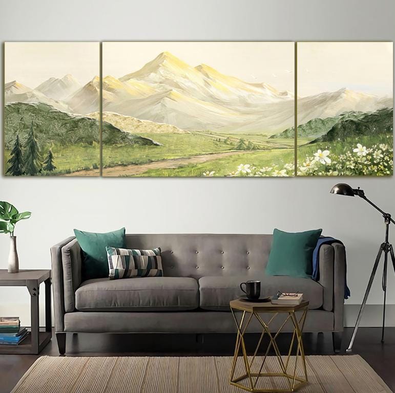 Abstract Canvas Wall Art Decor 3 pics (16+24+16) x20 inches for living room, bedroom, bathroom, kitchen, home and office