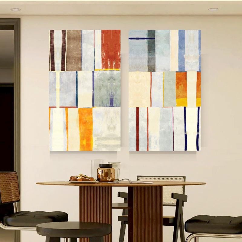 Abstract Canvas Wall Art Decor, 12x24x2 Pieces, for Living Room, Bedroom, Bathroom, Kitchen, Home and Office