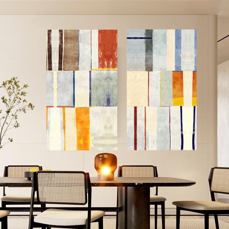 Abstract Canvas Wall Art Decor, 12x24x2 Pieces, for Living Room, Bedroom, Bathroom, Kitchen, Home and Office