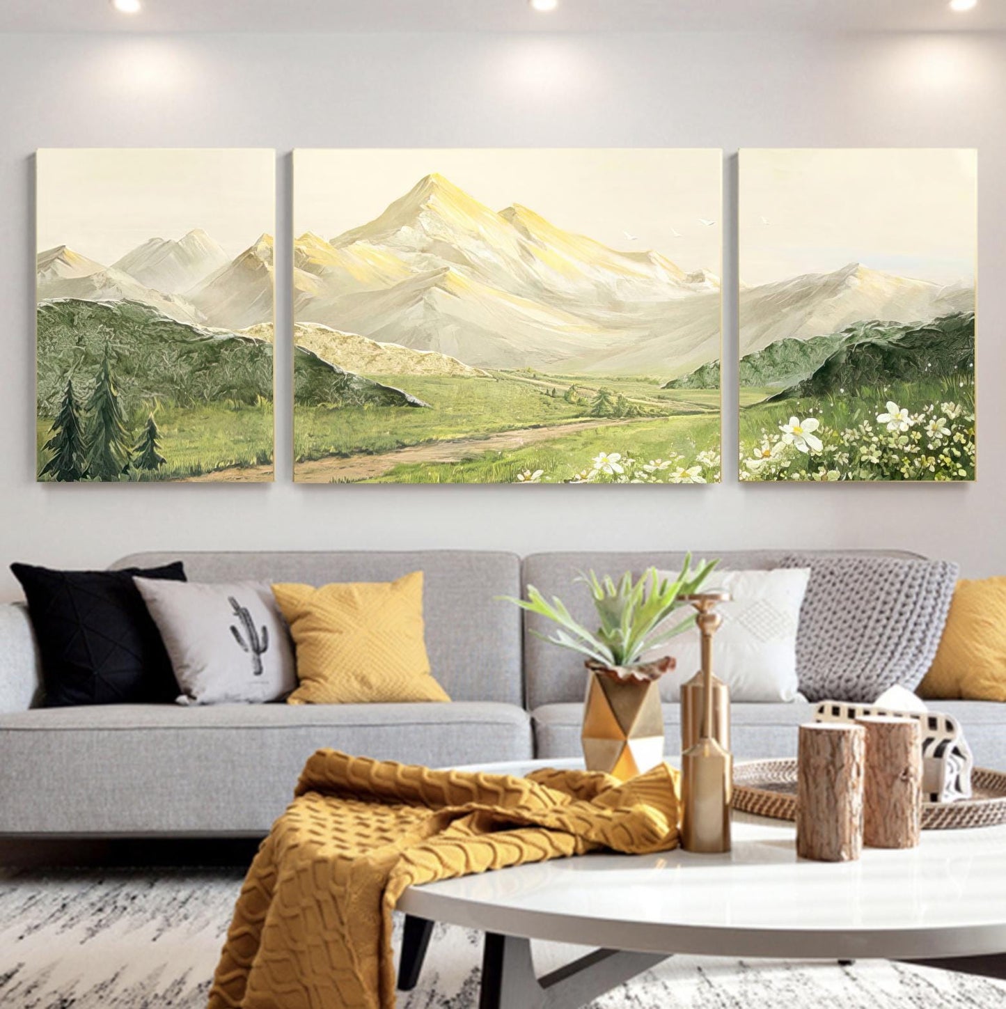 Abstract Canvas Wall Art Decor 3 pics (16+24+16) x20 inches for living room, bedroom, bathroom, kitchen, home and office