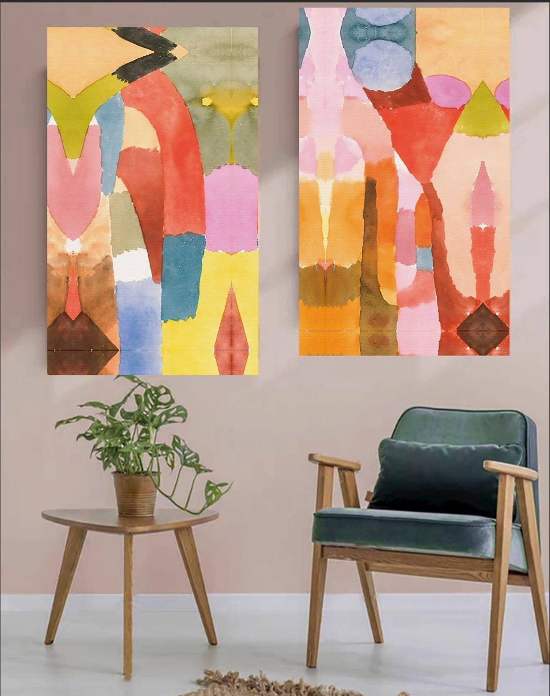 Abstract Canvas Wall Art Decor, 12x24x2 Pieces, for Living Room, Bedroom, Bathroom, Kitchen, Home and Office