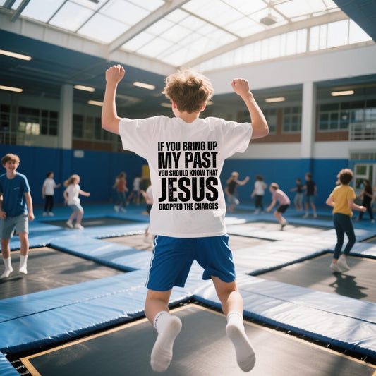 If You Bring Up My Past You Should Know That Jesus Dropped the Charges, Unisex Cotton Casual Street Style Crew Neck Short Sleeve T-Shirt