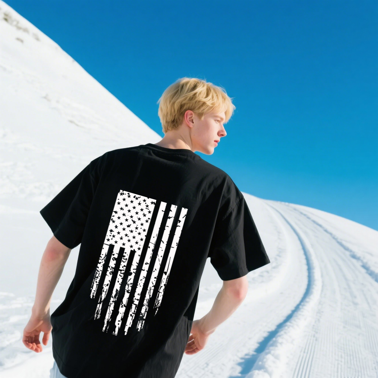 American Flag T-Shirt, For 4th of July, Cotton, Short Sleeve, Crew Neck, Unisex For Men And Women