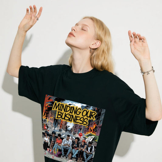 Minding Our Business Graphic Tee Unisex Fit Top, Casual Summer Style T-Shirt Crewneck Streetwear, Fashion Classic Stylish Short Sleeve