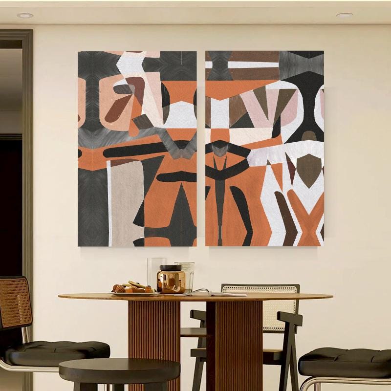 Abstract Canvas Wall Art Decor, 12x24x2 Pieces, for Living Room, Bedroom, Bathroom, Kitchen, Home and Office