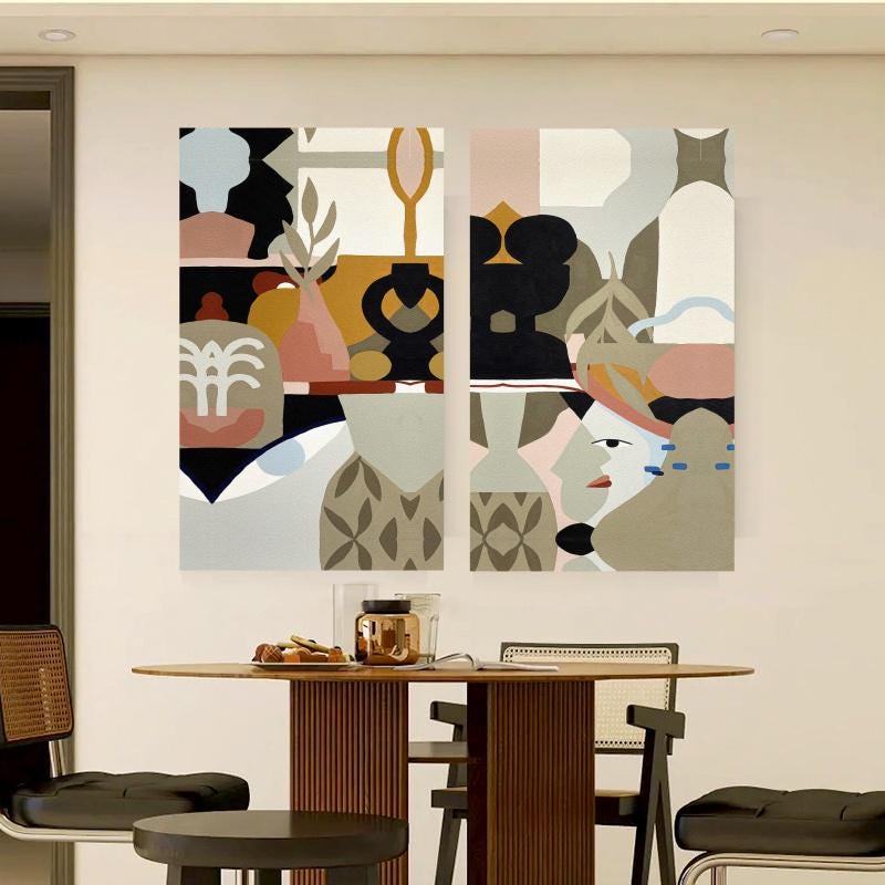 Abstract Canvas Wall Art Decor, 12x24x2 Pieces, for Living Room, Bedroom, Bathroom, Kitchen, Home and Office