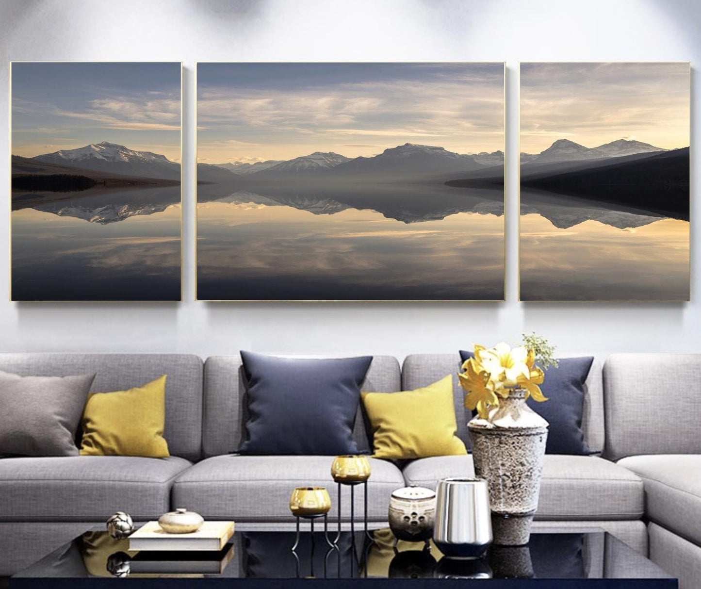 Abstract Canvas Wall Art Decor 3 pics (16+24+16) x20 inches for living room, bedroom, bathroom, kitchen, home and office