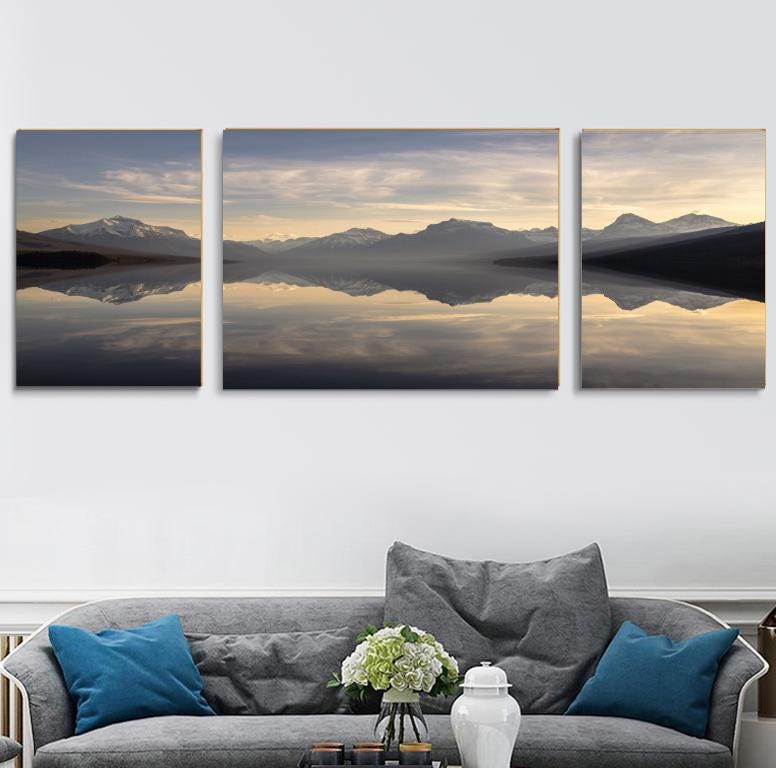 Abstract Canvas Wall Art Decor 3 pics (16+24+16) x20 inches for living room, bedroom, bathroom, kitchen, home and office