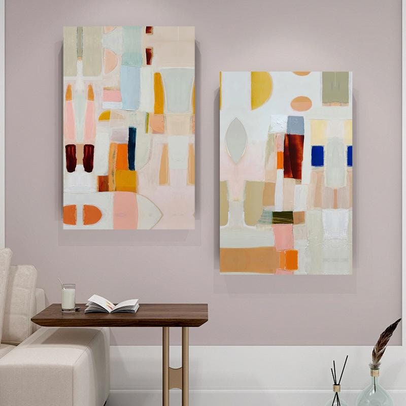 Abstract Canvas Wall Art Decor, 12x24x2 Pieces, for Living Room, Bedroom, Bathroom, Kitchen, Home and Office