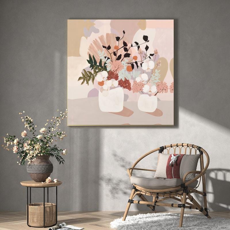 Abstract Canvas Wall Art Decor, 20x20 inches, for Living Room, Bathroom, Bedroom, Kitchen, Home and Office