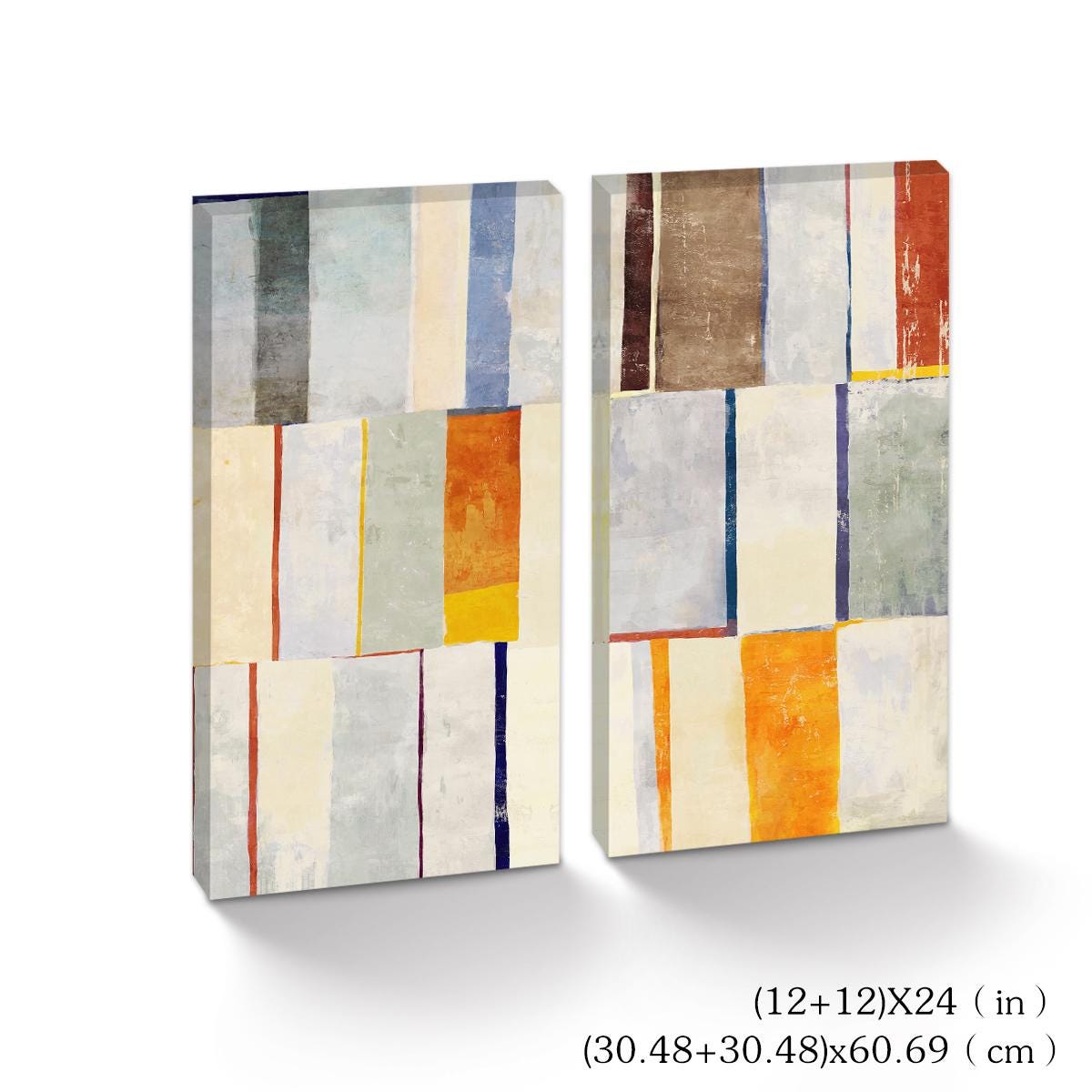 Abstract Canvas Wall Art Decor, 12x24x2 Pieces, for Living Room, Bedroom, Bathroom, Kitchen, Home and Office