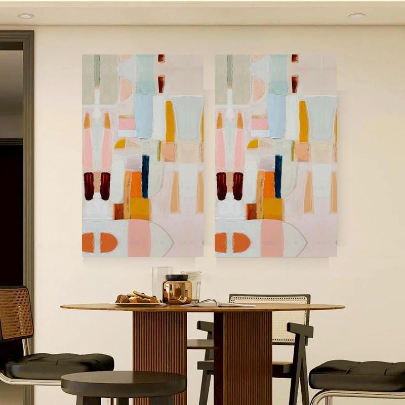 Abstract Canvas Wall Art Decor, 12x24x2 Pieces, for Living Room, Bedroom, Bathroom, Kitchen, Home and Office