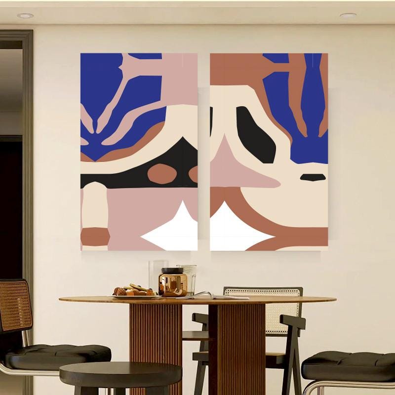 Abstract Canvas Wall Art Decor, 12x24x2 Pieces, for Living Room, Bedroom, Bathroom, Kitchen, Home and Office