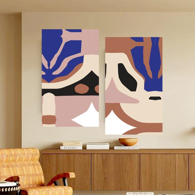 Abstract Canvas Wall Art Decor, 12x24x2 Pieces, for Living Room, Bedroom, Bathroom, Kitchen, Home and Office