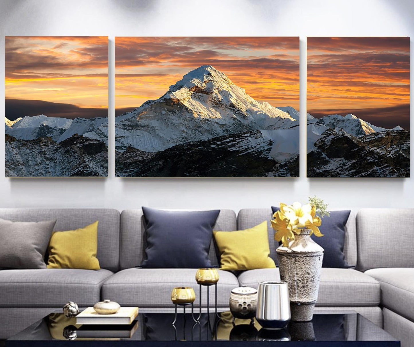 Abstract Canvas Wall Art Decor 3 pics (16+24+16) x20 inches for living room, bedroom, bathroom, kitchen, home and office