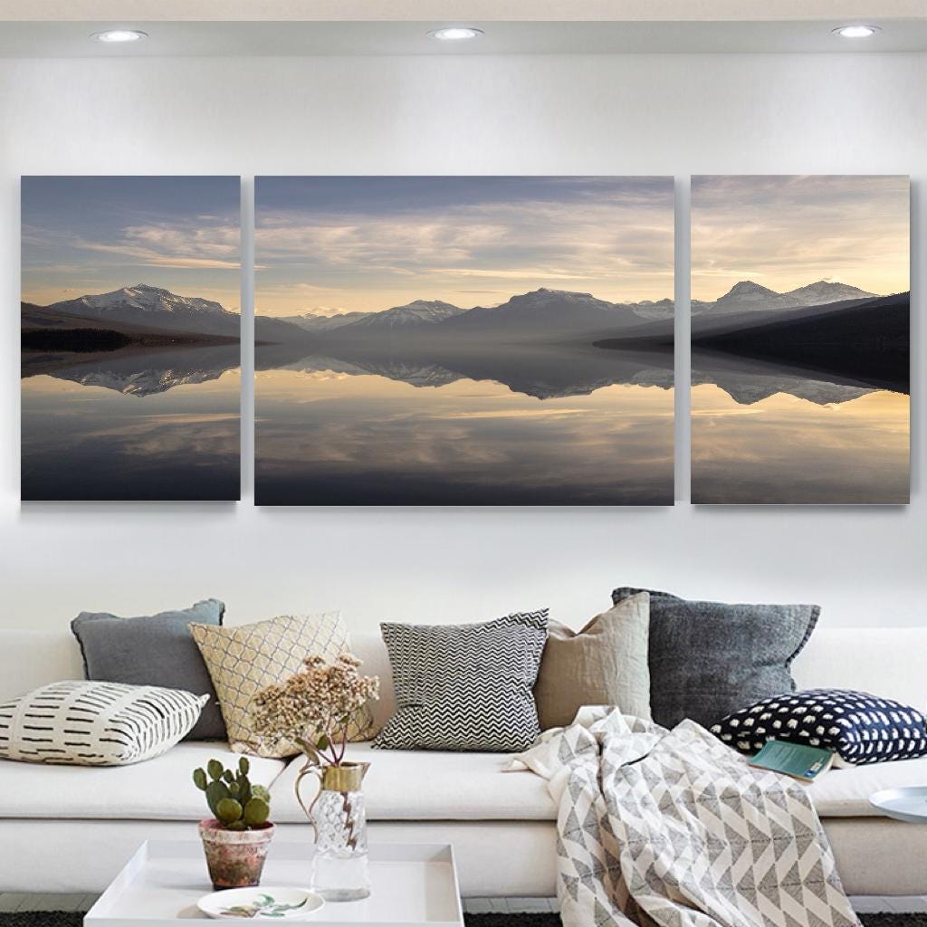 Abstract Canvas Wall Art Decor 3 pics (16+24+16) x20 inches for living room, bedroom, bathroom, kitchen, home and office