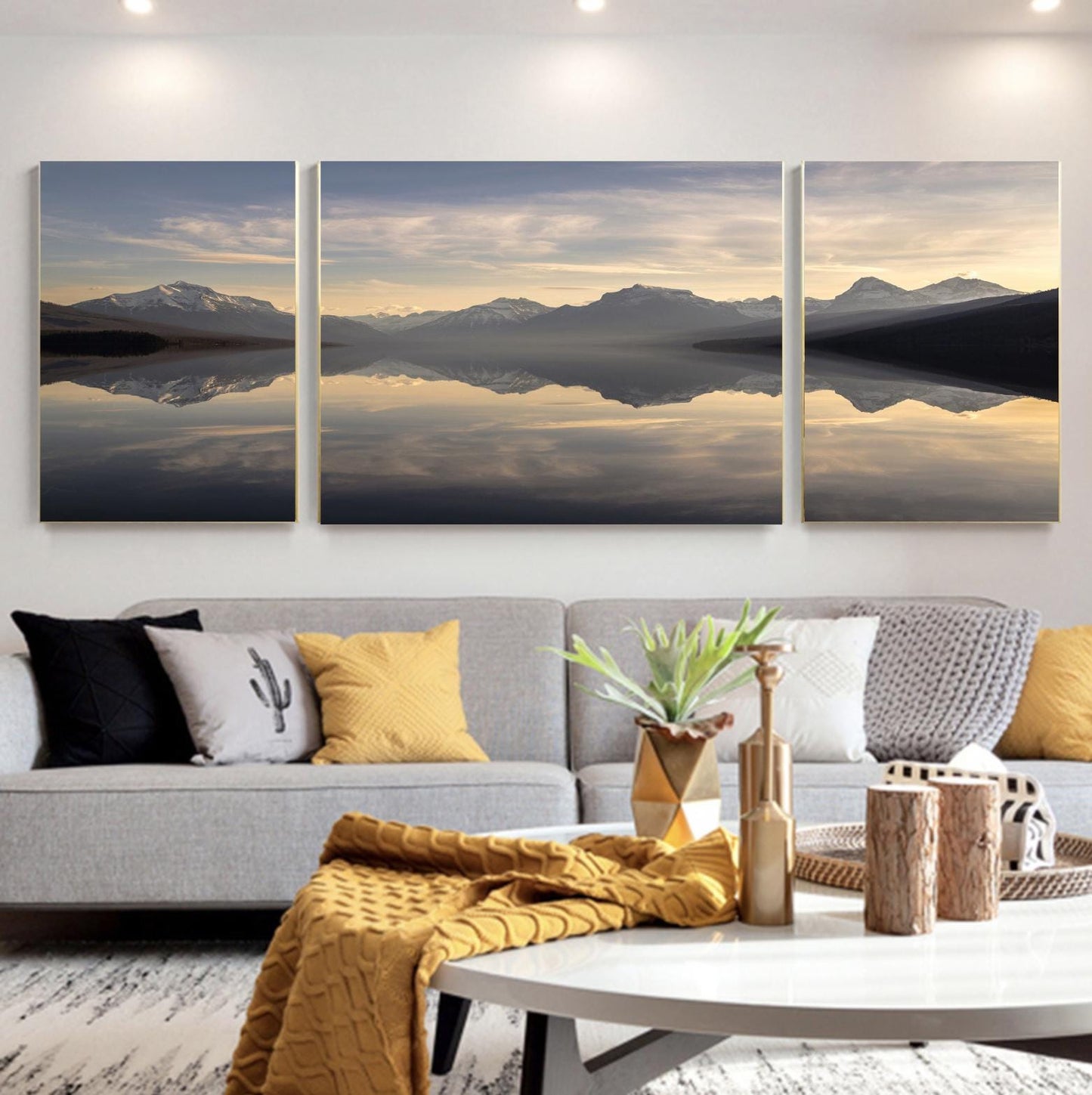 Abstract Canvas Wall Art Decor 3 pics (16+24+16) x20 inches for living room, bedroom, bathroom, kitchen, home and office